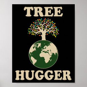 Tree Hugger Vintage Retro Nature Environmental Ear Poster