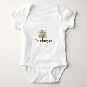 Tree Hugger w/ tree illustration Baby Bodysuit