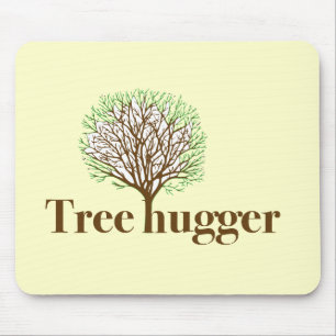 Tree Hugger w/ tree illustration Mouse Mat