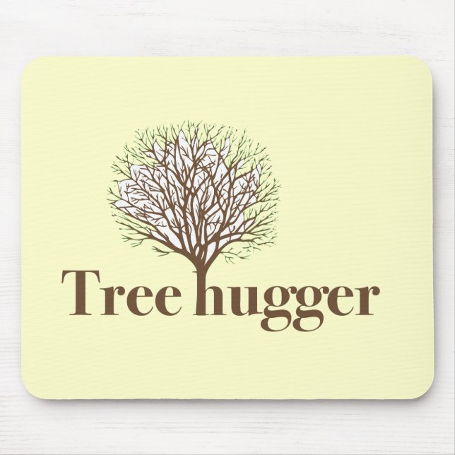 Tree Hugger w/ tree illustration Mouse Mat (Front)