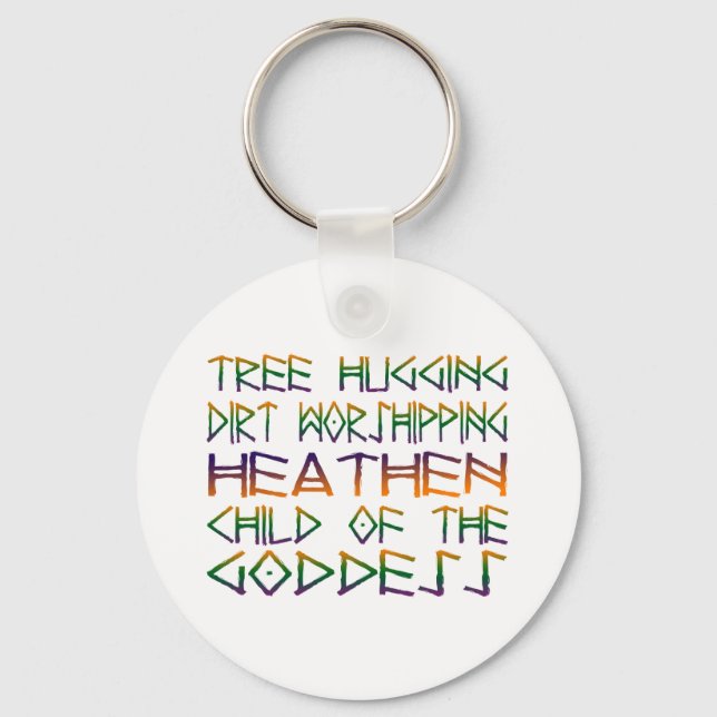 tree hugging dirt worshipper key ring (Front)