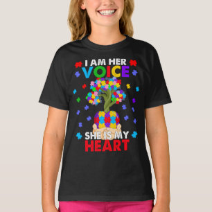 Tree I Am Her Voice She Is My Heart Autism T-Shirt