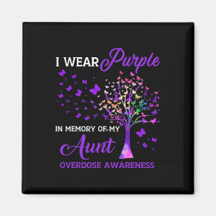 Tree I Wear Purple Memory Of Aunt Overdose Awarene Magnet