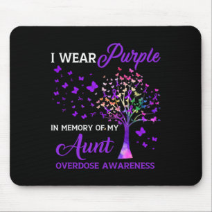 Tree I Wear Purple Memory Of Aunt Overdose Awarene Mouse Mat