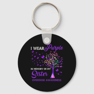 Tree I Wear Purple Memory Of Sister Overdose Aware Key Ring