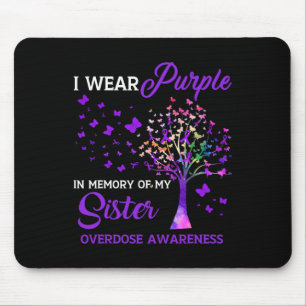Tree I Wear Purple Memory Of Sister Overdose Aware Mouse Mat