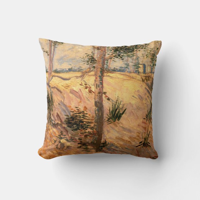 Tree in a Field on a Sunny Day by Vincent van Gogh Cushion (Front)
