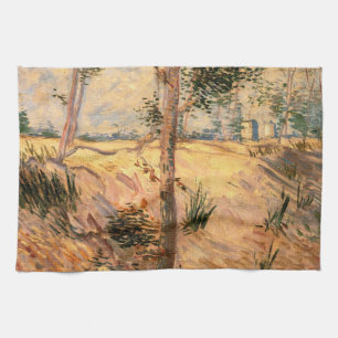 Tree in a Field on a Sunny Day by Vincent van Gogh Tea Towel