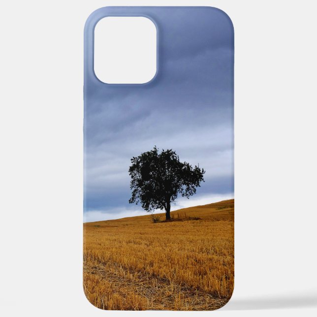 Tree in a wheat field iPhone case (Back)
