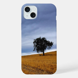 Tree in a wheat field iPhone 15 plus case