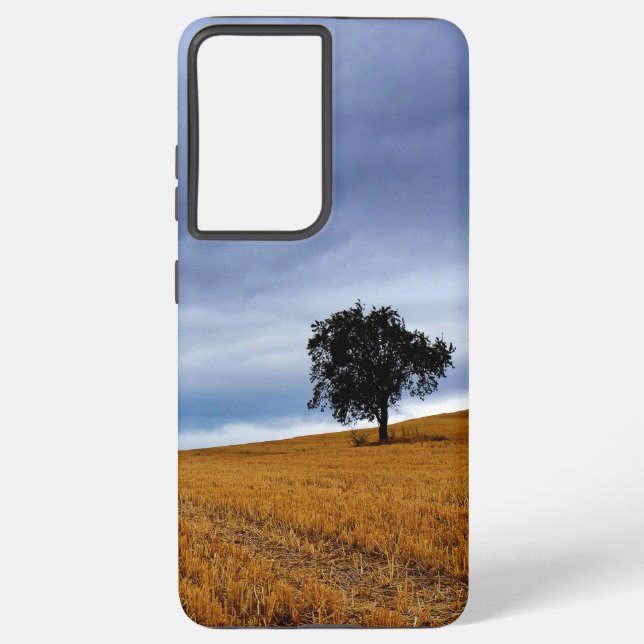 Tree in a wheat field samsung galaxy s21 ultra case (Back)