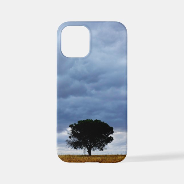 Tree in an empty field iPhone case (Back)