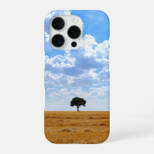 Tree in an harvested wheat field iPhone 16 pro case