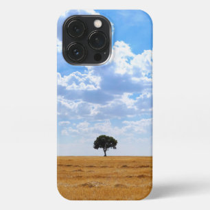 Tree in an harvested wheat field  iPhone 13 pro case