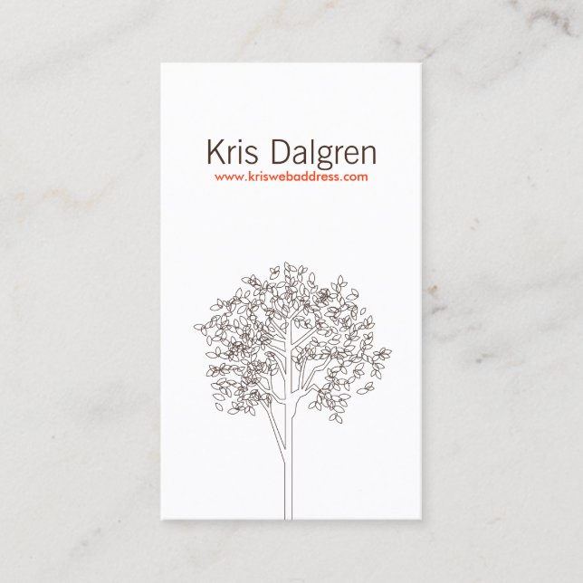 TREE in BROWN/WHITE VERTICAL Business Card (Front)