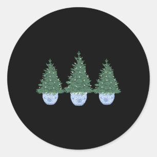 Tree In Chinoiserie Bowl Classic Round Sticker