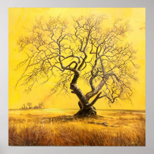 Tree in Golden Light Poster