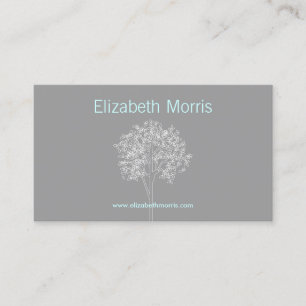 TREE in GRAY/AQUA Business Card