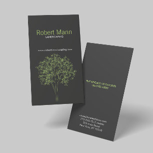 TREE in GREEN/GRAY VERTICAL Business Card