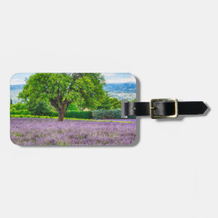 Tree in Lavender Field, France Luggage Tag