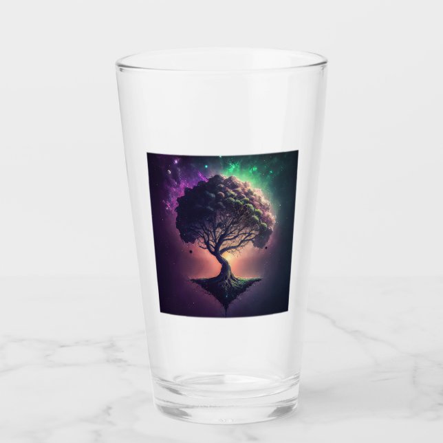 Tree in Space Glass Tumbler  (Front)