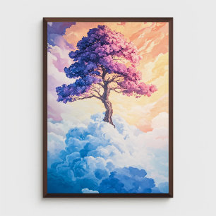 Tree in the Clouds Abstract Nature Inspired Poster