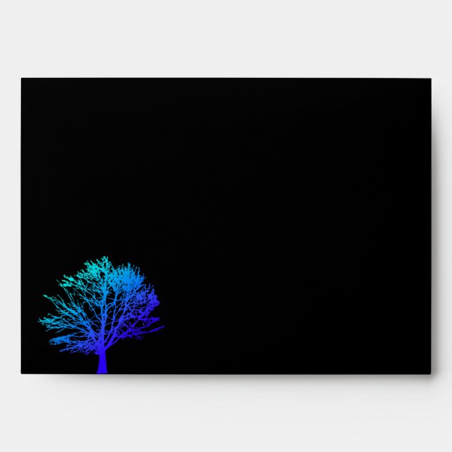 Tree in the Woods Bar Bar Mitzvah Black Envelope (Front)