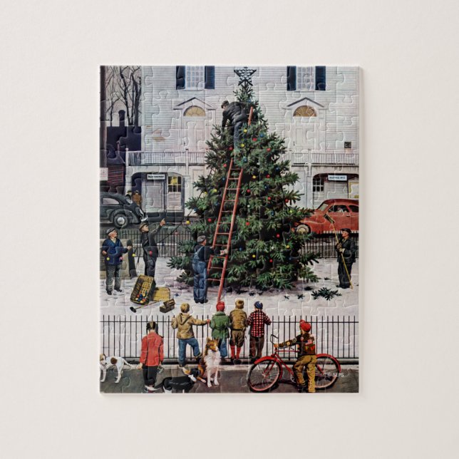 Tree in Town Square Jigsaw Puzzle (Vertical)