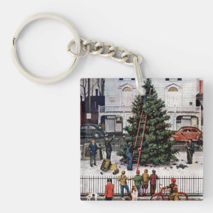 Tree in Town Square Key Ring