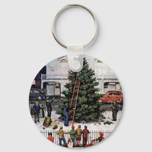 Tree in Town Square Key Ring
