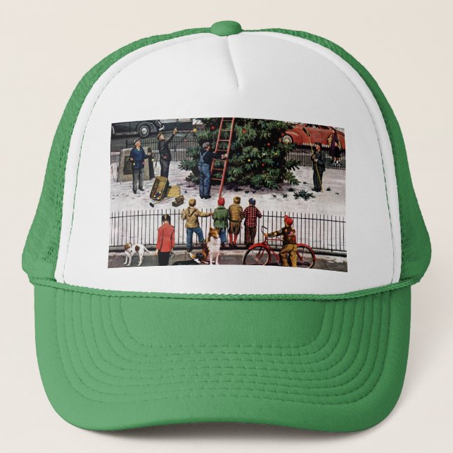 Tree in Town Square Trucker Hat (Front)
