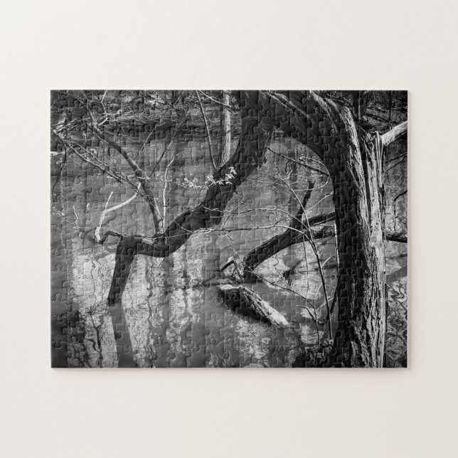 Tree In Water, Dark Horror Photograph, Woods Jigsaw Puzzle (Horizontal)