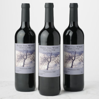 Tree in Winter Wine Label Set