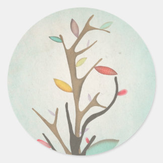 Tree Japan Branches Delicate Classic Round Sticker