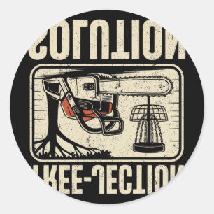 Tree-jection Solution Funny Disc Golf _3 Classic Round Sticker