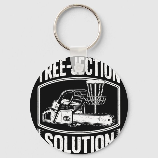 Tree-jection Solution Funny Disc Golf _6  Key Ring (Front)