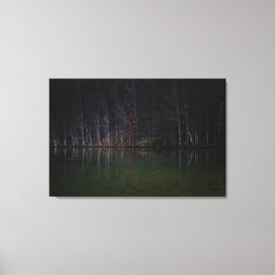 Tree landscape at lake canvas print