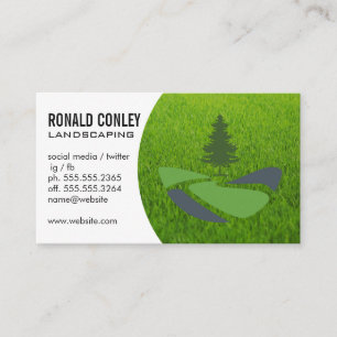 Tree Landscape   Grass   Blue Collar Business Card