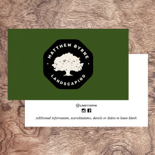 Tree Landscaper Landscaping Emblem Green Lawn Business Card