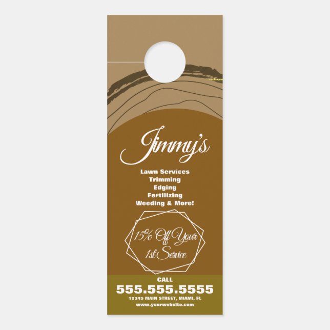 Tree Lawn Services Business Log Logo Door Hanger (Front)