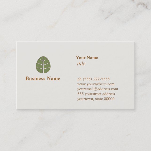 Tree Leaf Business Card (Front)