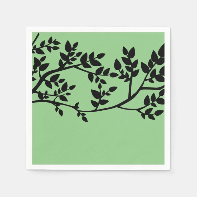 Tree leaf environmental illustration picnic art napkin (Front)