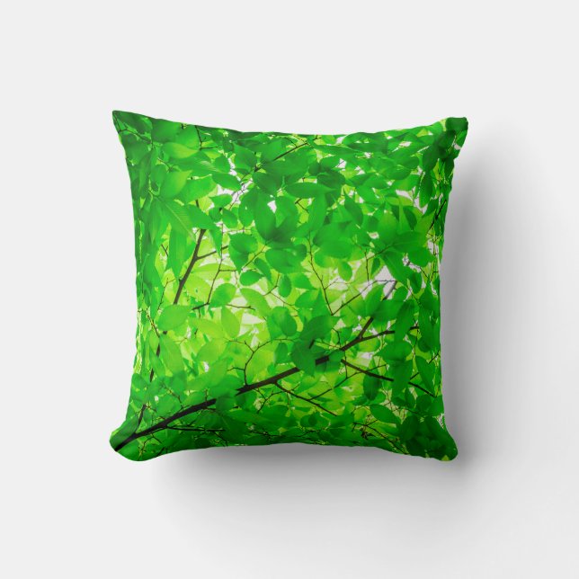 Tree leaf twig texture pattern cushion (Front)