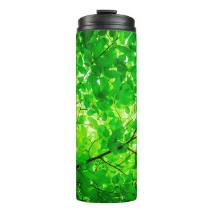 Tree leaf twig texture pattern thermal tumbler