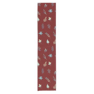 tree leaves botanic elegant simple Blue watercolor Short Table Runner