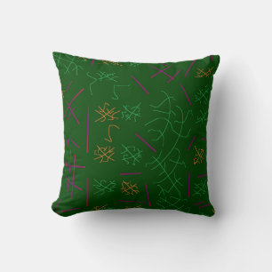 Tree leaves green art inspired design calm cushion