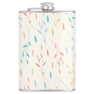 tree leaves hip flask