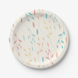 tree leaves paper plate