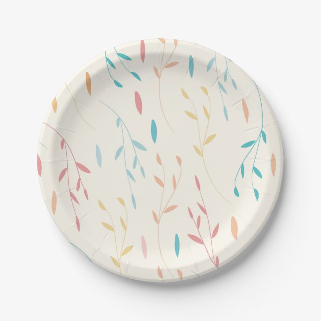 tree leaves paper plate (Front)