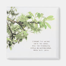 Tree Leaves Photo Bible Verse Magnet